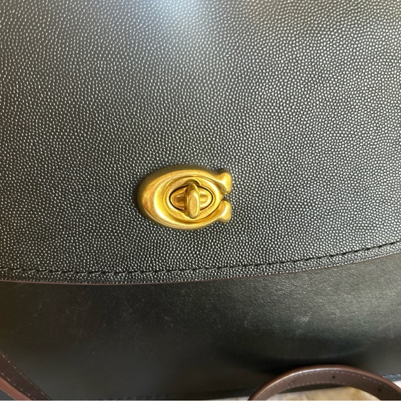 Coach Snakeskin Embossed LEATHER Top Handle 32 Black and Purple Burgundy - Picture 12 of 14